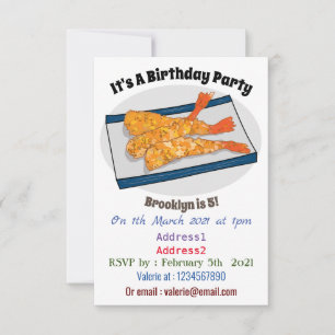 Invitation Illustration de la tempura crevette