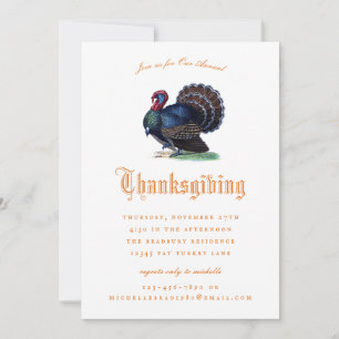 Invitation Illustration de la Turquie antique Thanksgiving