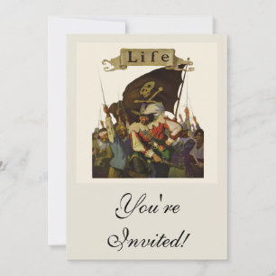 Invitation Illustration de la vie vintage des pirates