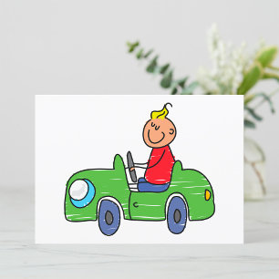 Invitation Illustration de la voiture verte pour enfants