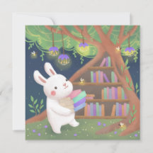 Illustration de lapin bibliophile mignon