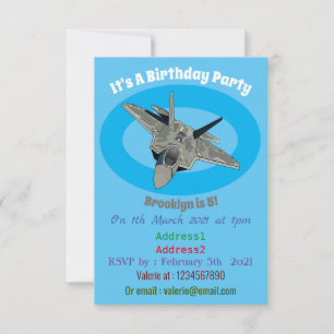 Invitation Illustration de l'avion de chasse