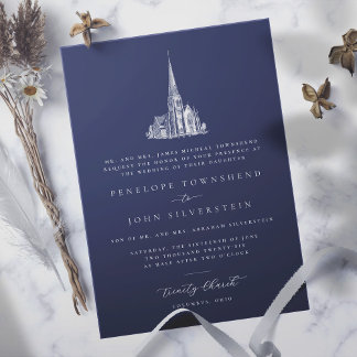 Invitation Illustration de l'église élégante Mariage officiel