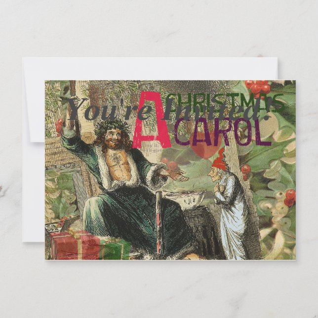 Invitation Illustration de l'esprit de Noël présent Scrooge (Devant)