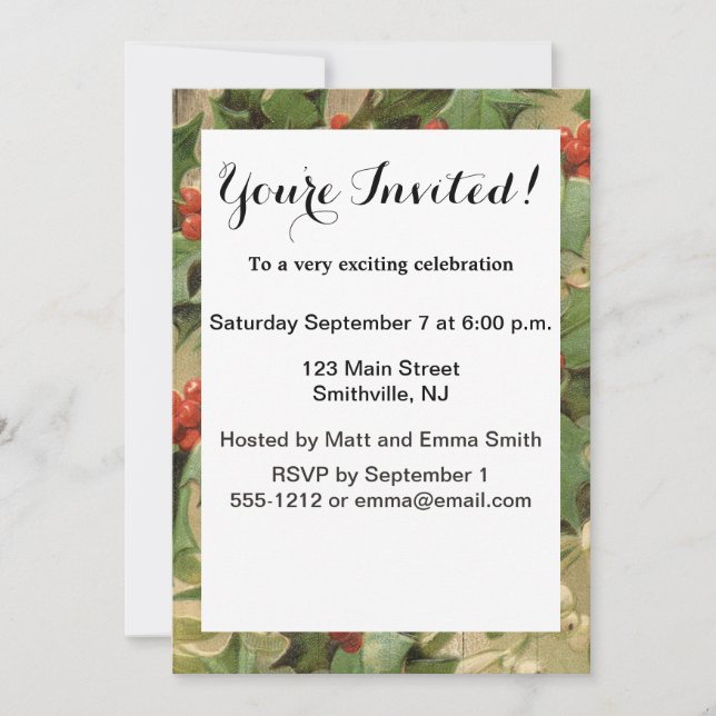 Invitation Illustration de l'esprit de Noël présent Scrooge (Devant)