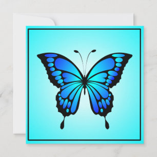 Invitation Illustration de l'insecte bleu papillon-20284