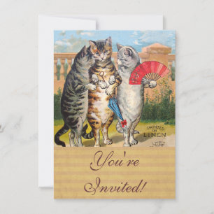 Invitation Illustration de l'oie des trois petits chatons