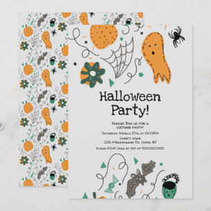 Invitation Illustration de motif de fantôme pour soirée costu