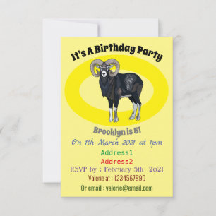 Invitation Illustration de mouflon, mouton