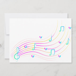 Invitation Illustration de note de musique en onde néon