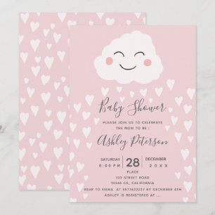 Invitation Illustration de nuage de coeurs mignons pour une b