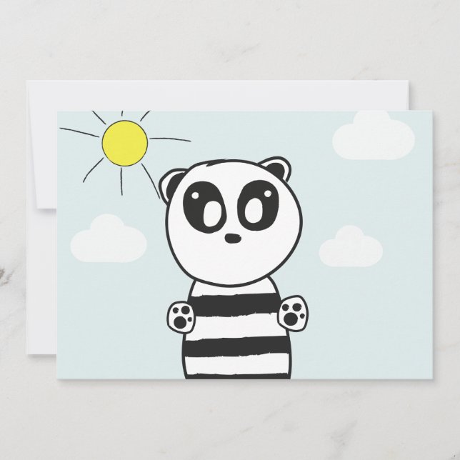 Invitation Illustration de Panda Mignon (Devant)