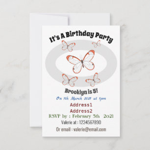 Invitation Illustration de papillon en verre