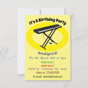 Invitation Illustration de piano clavier