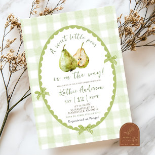 Invitation Illustration de poire dessinée à la main de manièr