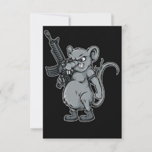 Invitation illustration de rats-soldats-armés