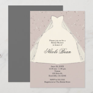 Invitation Illustration de robe de mariage chic moderne