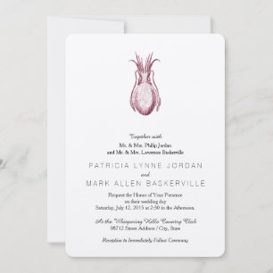 Invitation Illustration de seiche vintage à motif