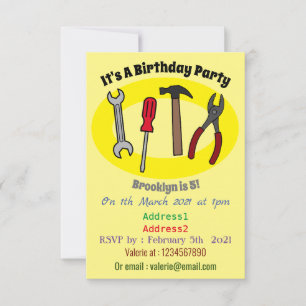 Invitation Illustration des outils de menuiserie