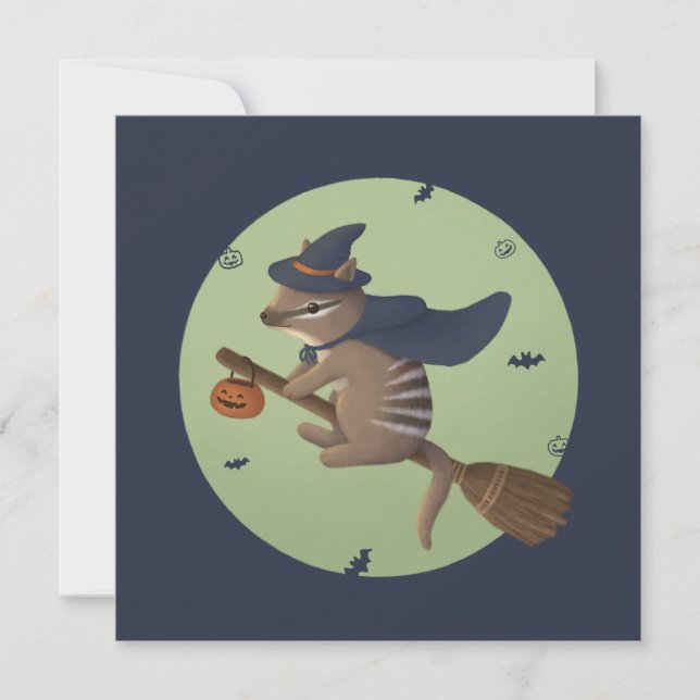 Invitation Illustration d'Halloween : Numéro de l'Assistant (Devant)