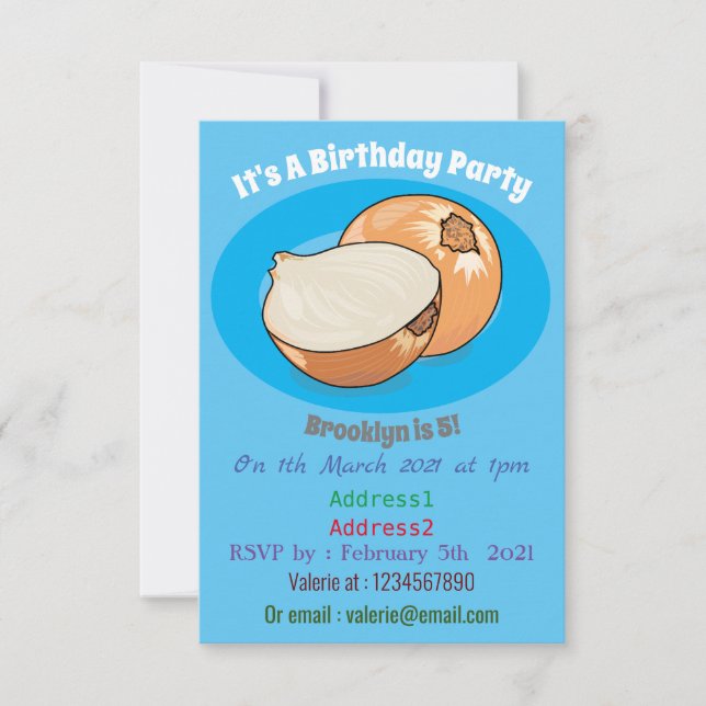 Invitation Illustration d'oignon (Devant)