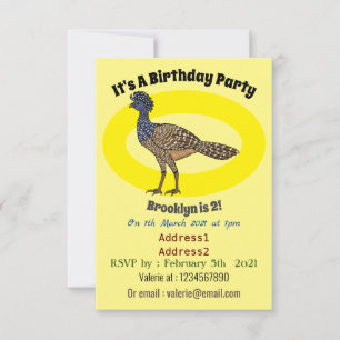 Invitation Illustration d'oiseau de curassow