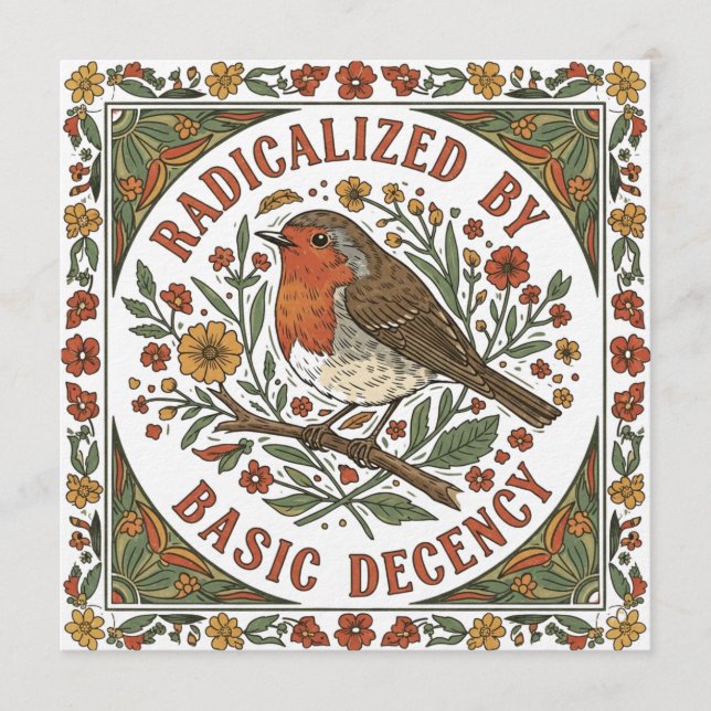 Invitation Illustration d'oiseau radicalisé par la décence él (Devant)