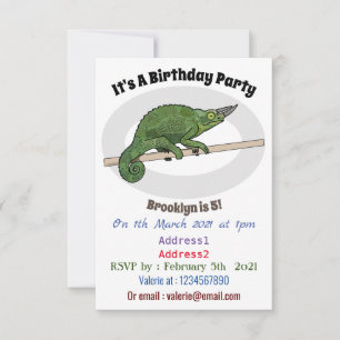 Invitation Illustration du caméléon de Jackson