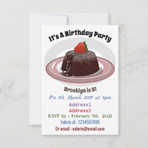 Invitation Illustration du gâteau de lave au chocolat