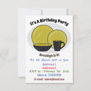 Invitation Illustration du jeu de produits de table