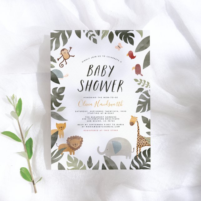 Invitation Illustration du livre d'histoire de la jungle Baby (Créateur téléchargé)