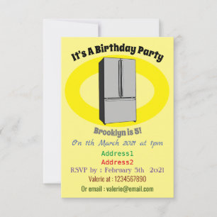 Invitation Illustration du réfrigérateur de porte française