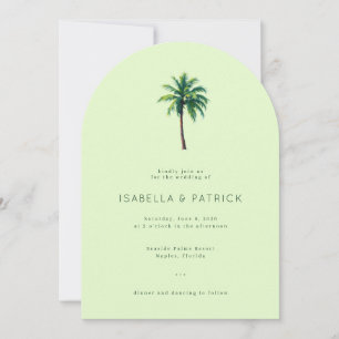 Invitation Illustration d'un palmier vert pastel serein