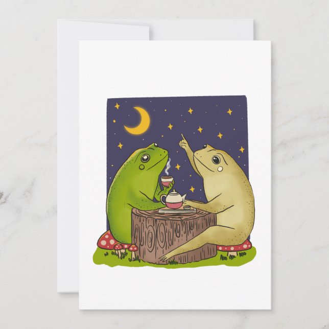 Invitation Illustration d'une soirée théâtrale de grenouilles (Devant)