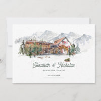 Illustration élégante d'un lieu à l'aquarelle | Nu