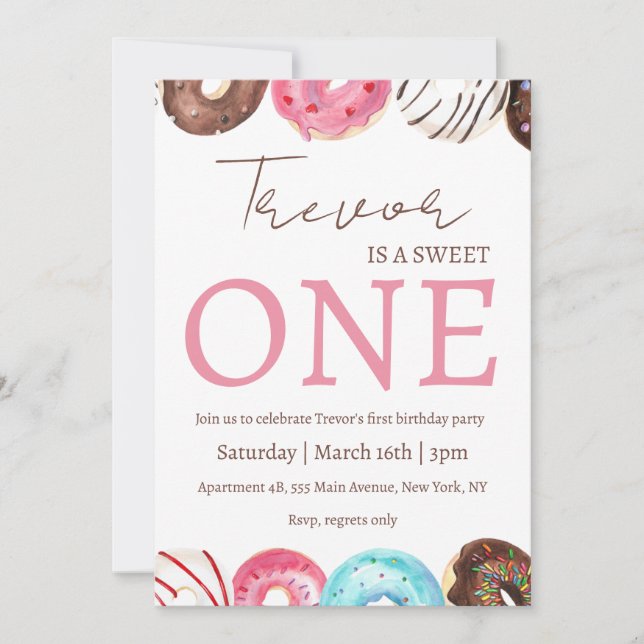 Invitation Illustration en noix de Doucou un anniversaire (Devant)