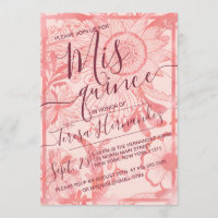Illustration florale rose aquarelle Quinceañera
