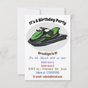 Invitation Illustration Jet ski