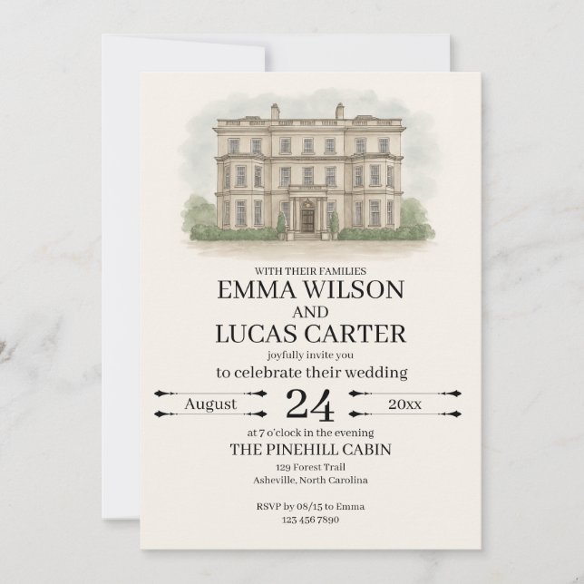 Invitation Illustration Mariage Invit (Devant)