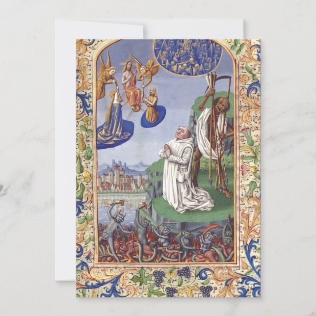 Invitation Illustration médiévale de saint Bernard de Clairva (Devant)