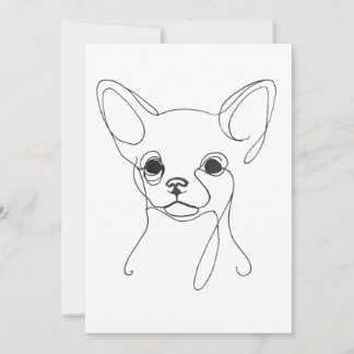 Invitation Illustration minimaliste de Chien Chihuahua peint