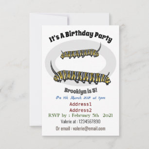Invitation Illustration Monarch caterpillar