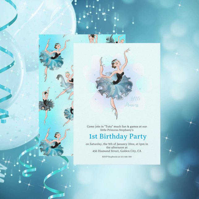 Invitation Illustration pastel pour le 1er anniversaire de la (Créateur téléchargé)