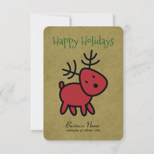 Invitation Illustration Red Christmas Reindeer