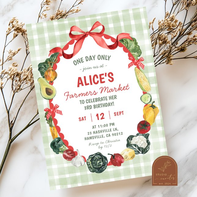 Invitation Illustration risquée Farmers Market Anniversaire (Créateur téléchargé)