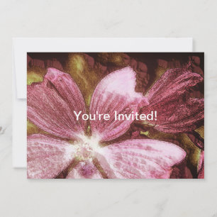 Invitation Illustration rouge de fleur