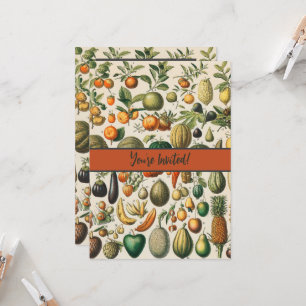 Invitation Illustration scientifique végétale des fruits