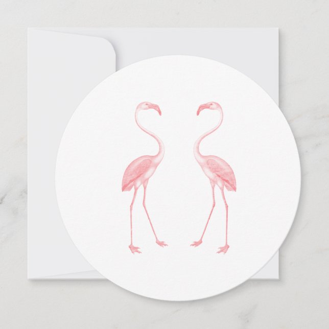 Invitation Illustration Symétrique de Flamant Moderne (Devant)