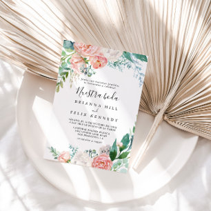 Invitation Illustration Tropical Floral Nuestra Boda Mariage