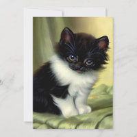 Illustration vintage de chaton smoking